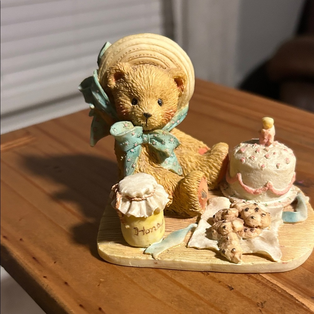 Cherished Teddies Figurine with Brown and Cream Accents